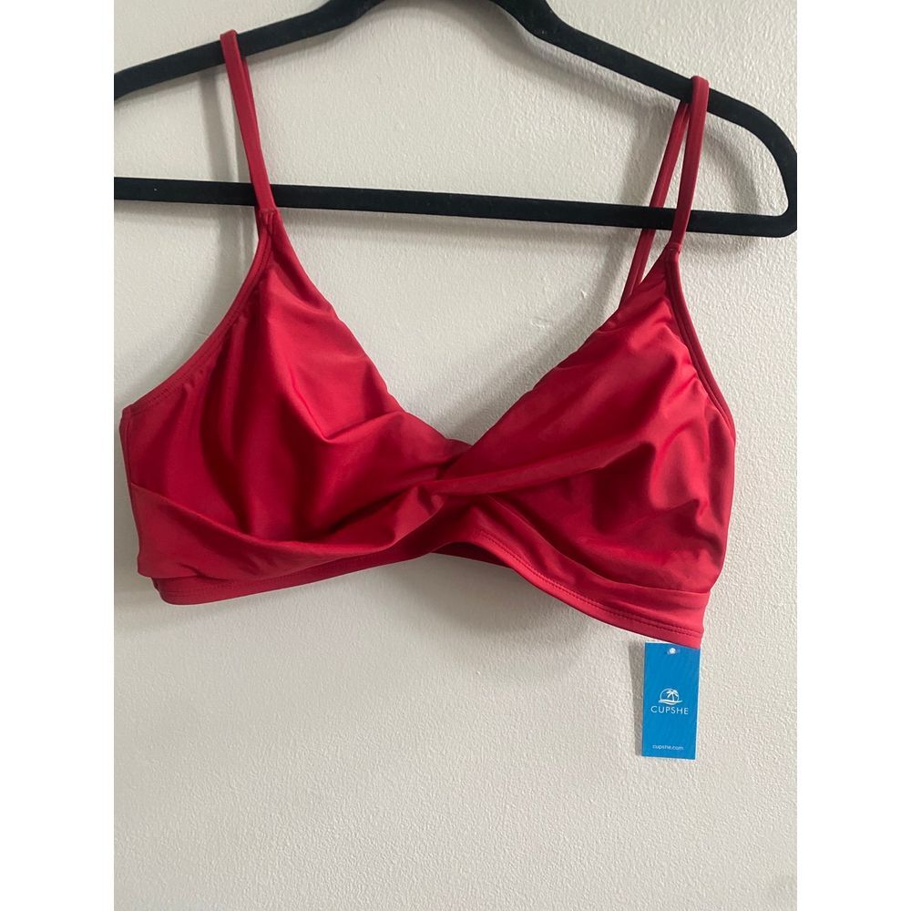 NWT Cupshe 2pc red swim bikini size Large